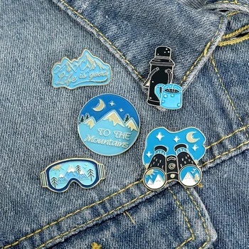 

Enamel Pin For Mountaineering Exploration Windshield Mirror Mountain Clothes Zinc Alloy Pin For Women Badge Jewelry Accessories