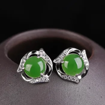 

2020 Special Offer New Carnelian Rose Women Certificate Of Hetian Jade Earrings With Female 925 Sterling Set With Small