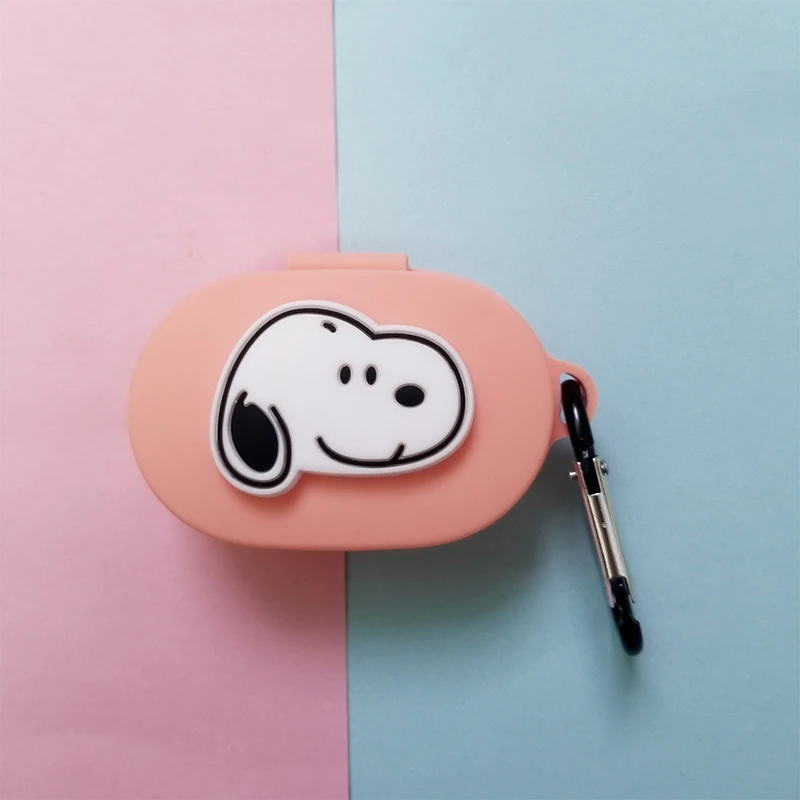 pink Чехол для наушников с милой собачкой с крючком для Xiaomi Redmi AirDots, новинка, чехол, беспроводной Чехол для наушников с Bluetooth, мягкий чехол из ТПУ - Цвет: pink