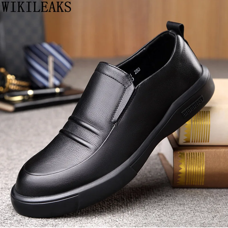 

Лоферы мужские из натуральной кожи, повседневная обувь, дизайнерские слипоны, черные