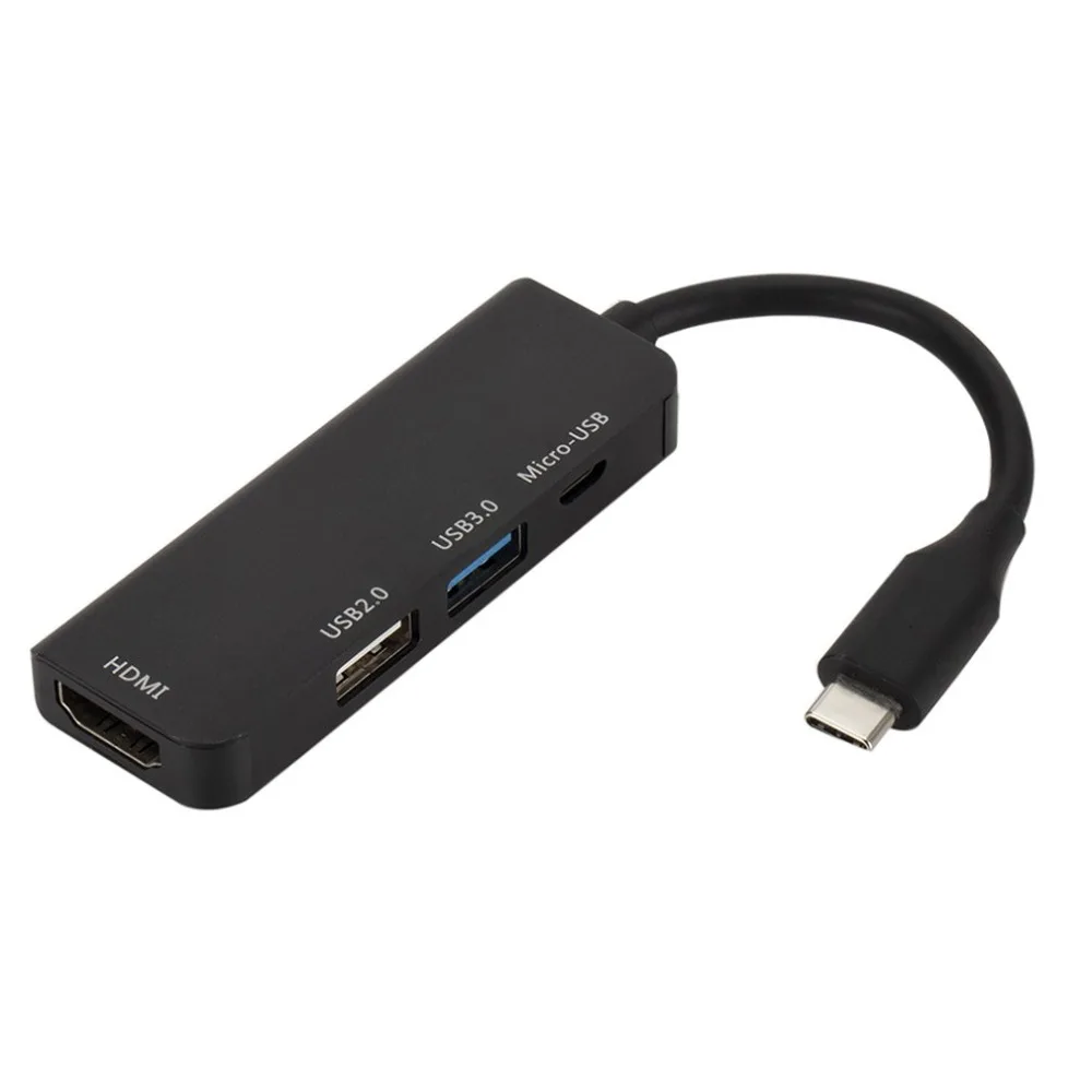 Концентратор адаптер Tpye-C к Micro USB 2,0 USB 3,0 HDMI 4 порта разветвитель USB порт концентратор разветвитель для ПК компьютер