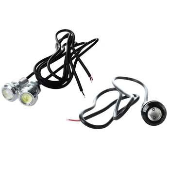 

2 Pair DC12V 1.5W Car LED Lamp:1 Pair High Power Eagle Eye Rear Back Up Reverse Tail White Light Lamp & 1 Pair Bulb Light LED