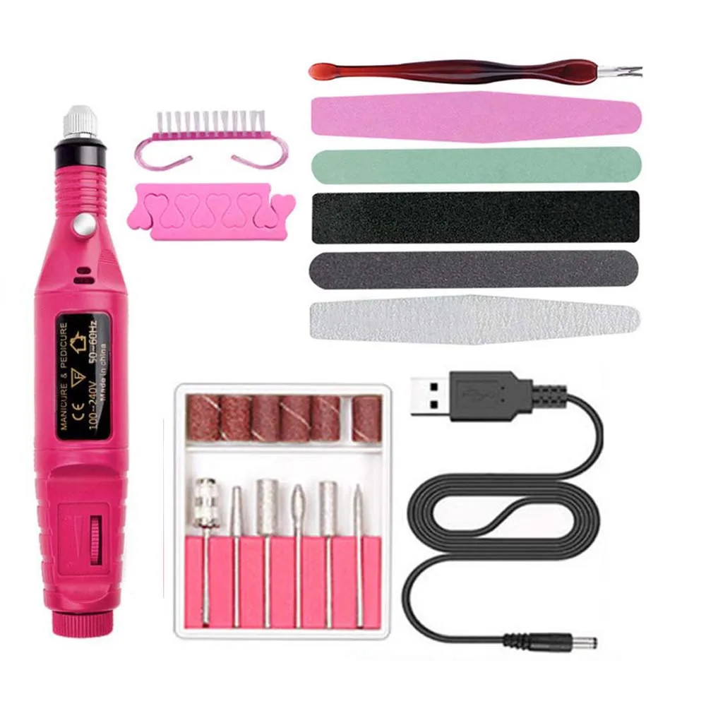 

Electric Nail Drill Machine Kit Professional Nail File Art Bits Set Gel Remove Mill All for Pedicure Machine Machine Drill Tool