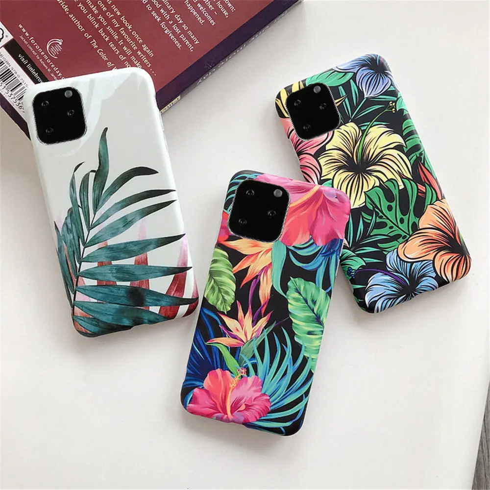 Moskado ретро Красочный цветок чехол для телефона для iphone 11 Pro Max XR XS Max X 6 6S 7 8 Plus листья цветочные матовый мягкий IMD задняя крышка
