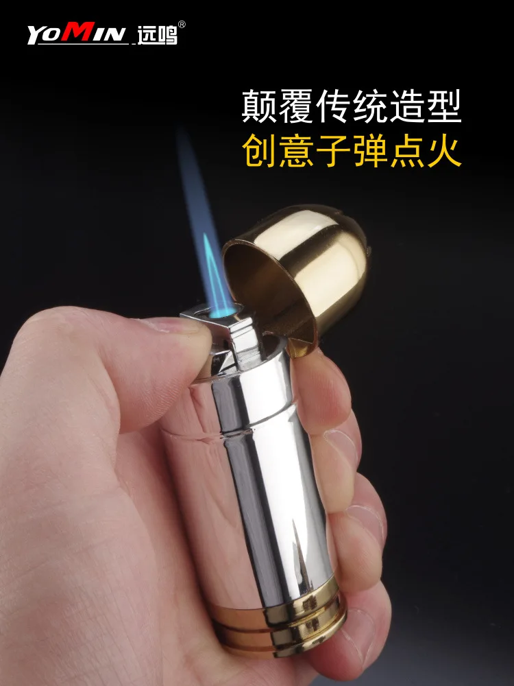 Creative Flashlight Lighter Metal Bullet Shaped Butane Windproof Lighters Men's Cigarette Cigar Carry Beer Bottle Opener Gadget