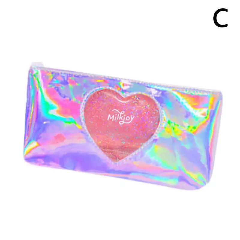 Мини-чехол для карандашей Kawaii Diamond Love School, милая лазерная ручка для канцелярских принадлежностей, прозрачная сумка для девочек, чехол для карандашей, большой пенал K7X0