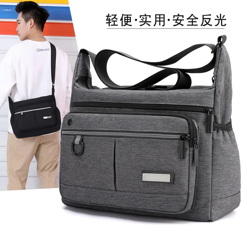 

New Style Men's Crossbody Bag Business Casual Waterproof Oxford Cloth Bag Multi-Compartment Large Capacity Bag Men's Large Bag