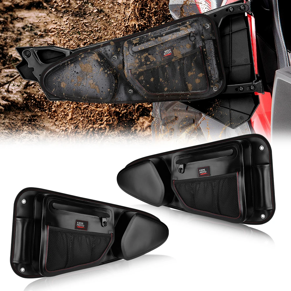 KEMIMOTO UTV RZR Bag TPU 900D Waterproof Black Side Door Bag for Polaris RZR 1000 XP XP4 S 900 Turbo Airtight zipper