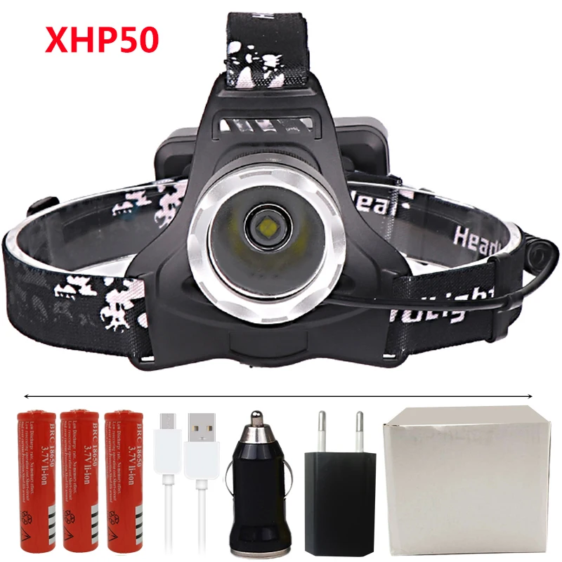Option C 2810 XLamp XHP70.2 светодиодный 32 Вт внешний аккумулятор светодиодный налобный фонарь самый яркий Мощный налобный фонарь - Испускаемый цвет: Option C