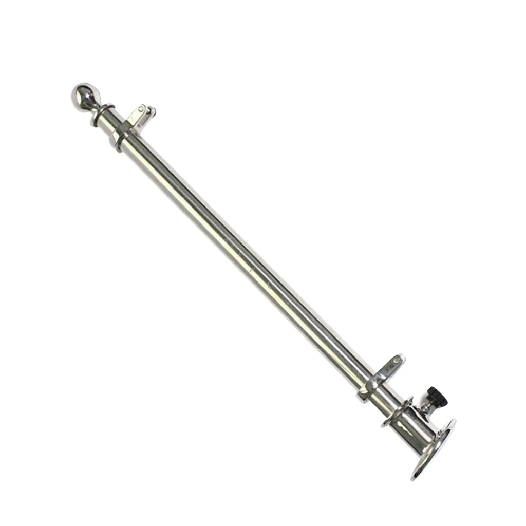 18 inch 457mm Mirror-Polished 316 Stainless Steel Flag Pole for Marine Pontoon Boats Deck Mount