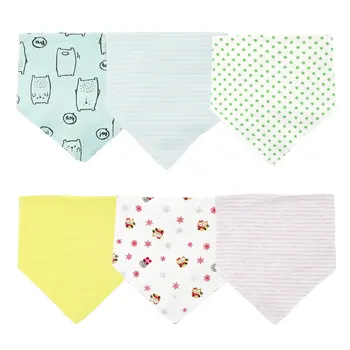 

Baby Bibs Bandana 6pcs/lot Scarf Cotton Waterproof Infant Boys Girls Newborn Toddlers Accessories Solid Color or Print Bib Burp
