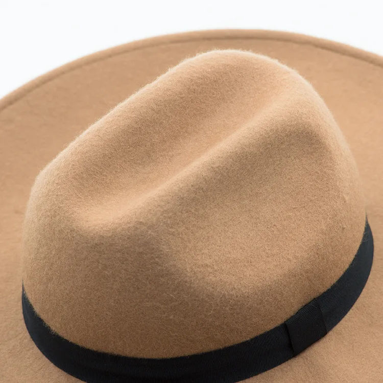 01909-HH8004 Зимняя шерстяная однотонная формальная Шляпа Fedora для мужчин и женщин для отдыха Панама шляпа