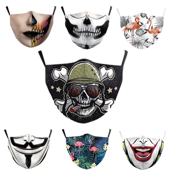 

Streetwear Adult Big Mouth Print Face Fabric Masks Mouth Cover Reusable Protection Dust Washable Masks Proof Bacteria Mask