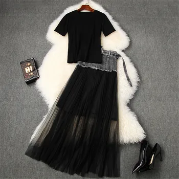 

High Street Fashion Women Clothing Set with Skirt 2020 New Designers Summer Outfits for Women Short Sleeve Top Print Skirt Suits