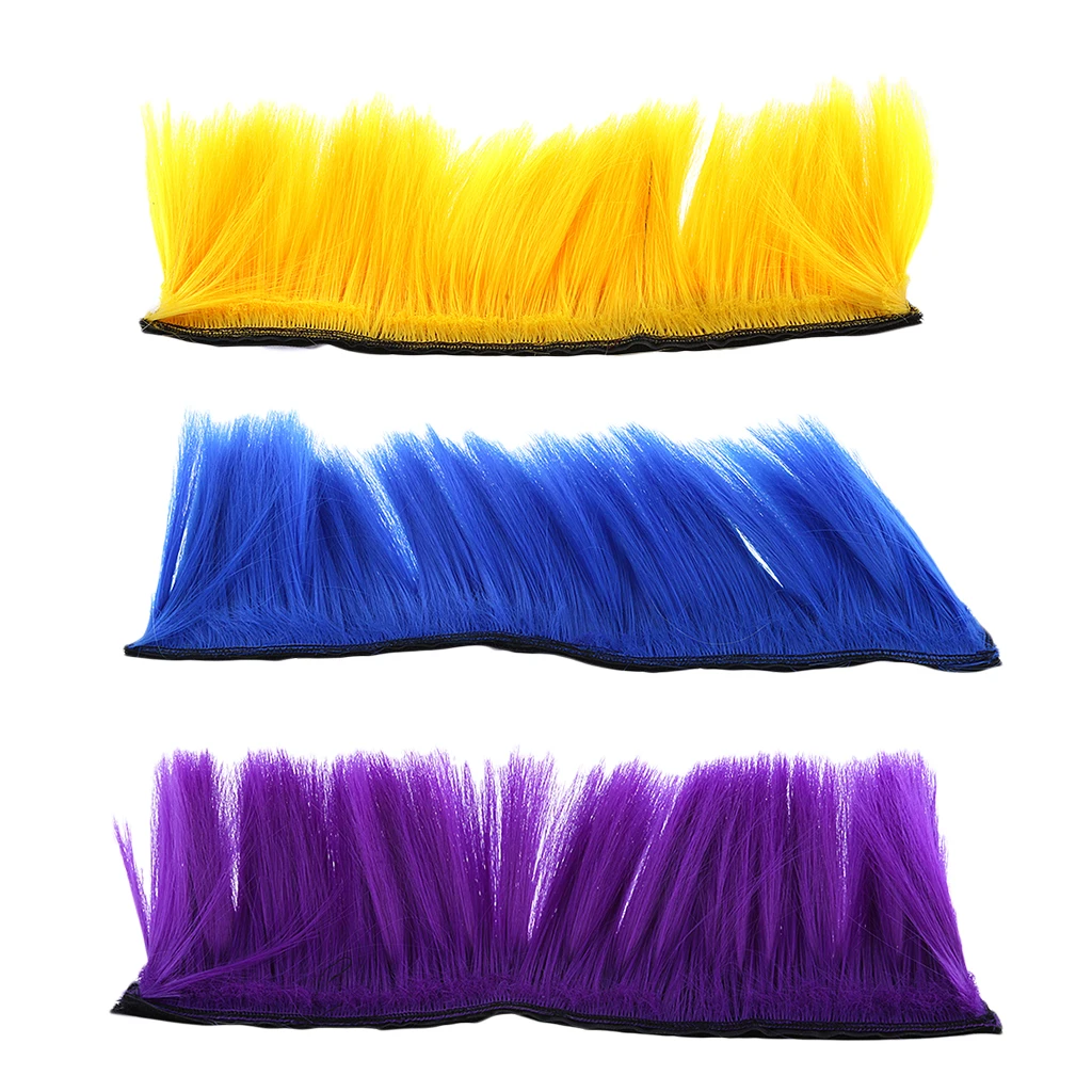 3pcs Motorbike Helmet DIY Accessories Mohawk Wig Costumes Hairpiece (Yellow + Purple + Blue)