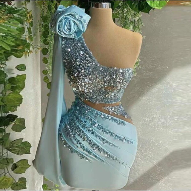 Robe de Cocktail à paillettes verte, asymétrique épaule dénudée, Mini robe  fourreau scintillante sans manches, courte, à paillettes, robes de fête,  2022 - AliExpress