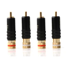 

4pcs/Lot New Gold Plated Copper RCA Plug Mayitr Durable RCA Connector Screws Soldering Locking Audio Video WBT Plug