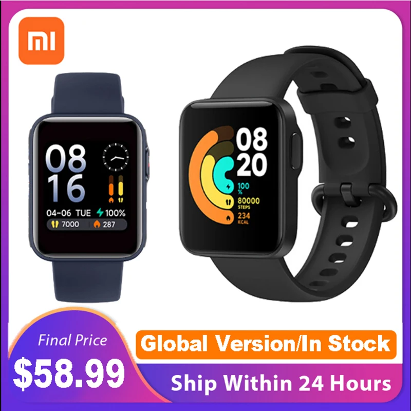 Xiaomi Mi часы Lite GPS который надевается на кисть для контроля пульса во время занятий