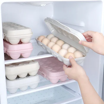 

Stackable Egg Storage Box with Lid Refrigerator Organizer Plastic Organizer Eggs Tray Fresh-keeping Box Kitchen Containers