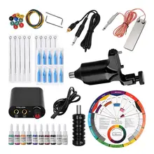 Горячий Профессиональный Полный Набор татуировок роторный лайнер шейдер машина чернила источники питания