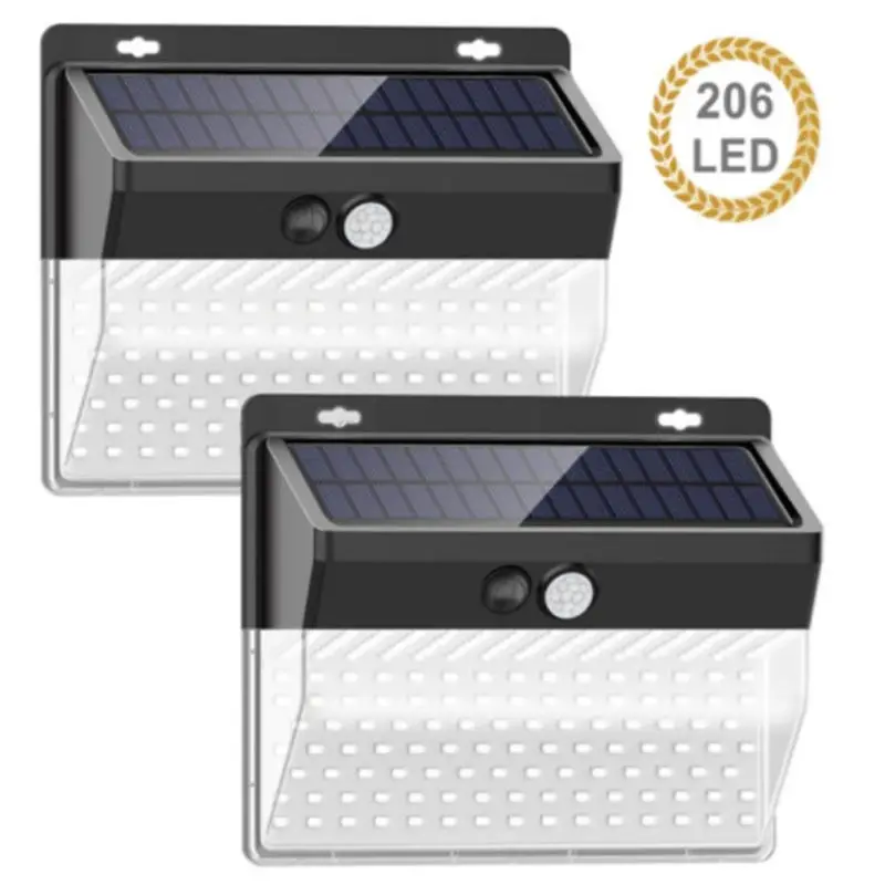 

206 LED Solar Power Light Outdoor Wireless Motion Sensor Wall Light Energy Saving Waterproof Yard Garden Street Lamp