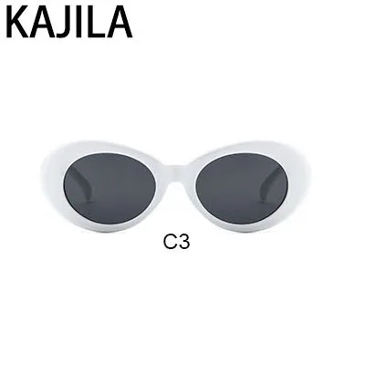 ППТЮ очки Овальные Солнцезащитные очки женские роскошные брендовые дизайнерские унисекс черные белые солнцезащитные очки для женщин очки в стиле Курта Кобейна очки - Цвет линз: C3
