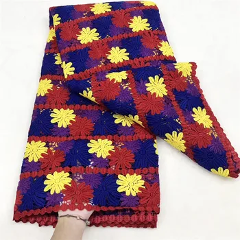 

High Quality Colorful Guipure Cord Lace African Lace Fabric Nigerian Water Soluble Fabric For Wedding W2-809