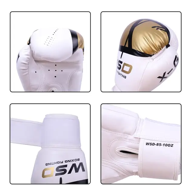 Gants de boxe professionnels en cuir synthétique Gants de boxe Accessoires boxe a7796c561c033735a2eb6c: Blanc|Noir|Rose|Rouge