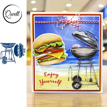 

QWELL BBQ Grill Metal Cutting Dies for Scrapbooking and Card Making Paper Embossing Craft New 2019 die cuts