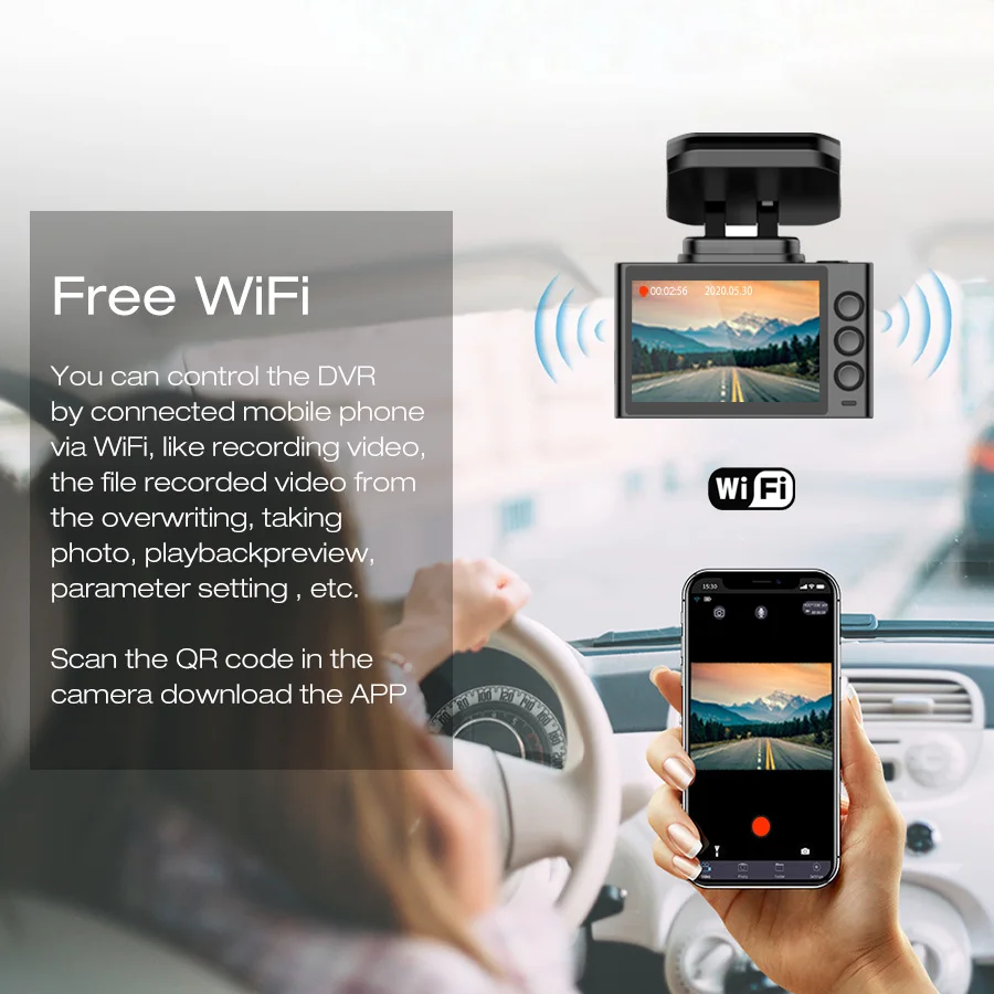 Автомобильный видеорегистратор Olysine с Wi Fi GPS 4K жестами Автомобильная камера Ultra HD