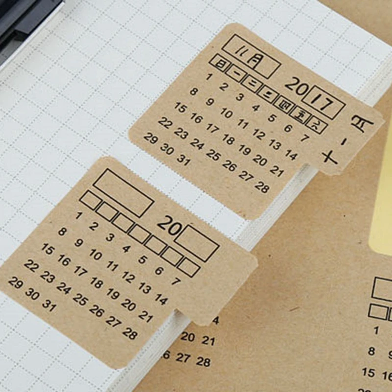 2ピース セットクラフト紙手書きカレンダーノートブックインデックスラベルステッカーカレンダーステッカーオーガナイザーかわいい文房具ステッカー 文房具ステッカー Aliexpress