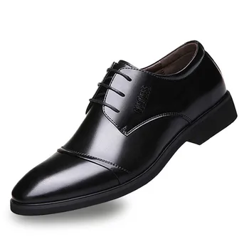 

PACIFIC OCEAN Retro Style Genuine Leather Brogue Shoes Men Breathable Lace Up Pointed Toe Formal Dress Shoes Party Office