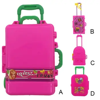 

Besegad Doll House Miniature Mini Travel Suitcase Luggage Model Prop Toy Elegant Accessories for Barbie Kids Girls Birthday Gift