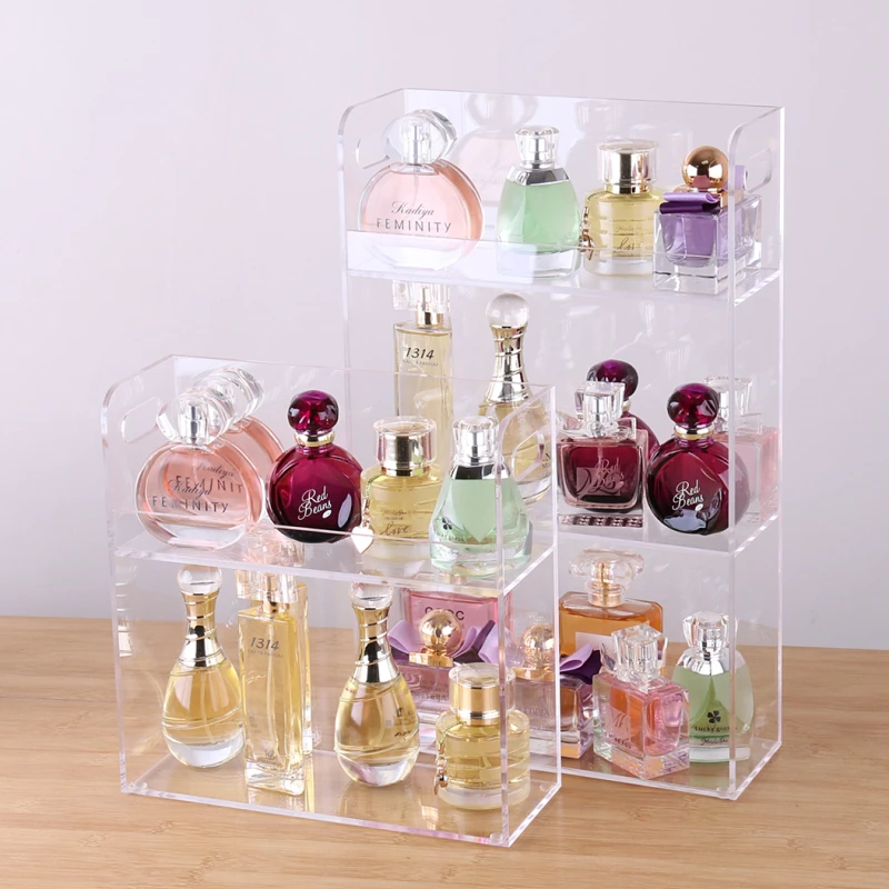 

3 Layers Transparent Acrylic Perfume Storage Box Dressing Table Dresser Exhibition Cosmetics Organizer Girlfriend Valentine Gift