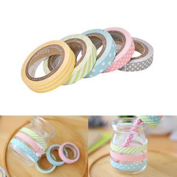 

5 Color Paper Tapes Handmade DIY Decorative Washi Tape Colored Adhesive Tapes