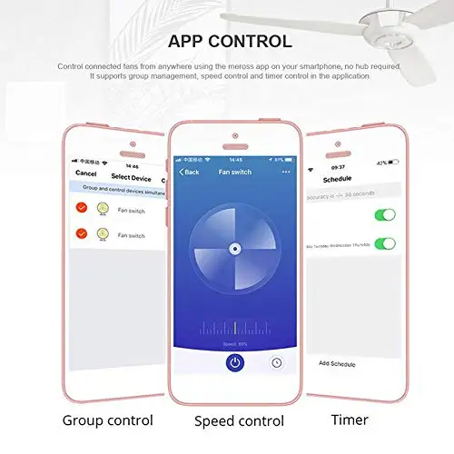 FEEO WiFi умный переключатель потолочного вентилятора приложение ПДУ для умного дома, с таймером, совместим с Alexa и Google и контроль скорости