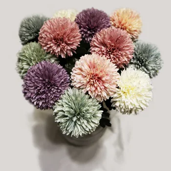

Artificial Ping-Pong Chrysanthemum Large Daisy Dandelion Gerbera cong qiu Artificial Flowers Wedding Living Room Decorative Flow