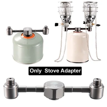 

Camping Stove Adapter Tool Durable One To Two Outputs Hiking Converter Aluminium Alloy Gas Tank Picnic Connector Portable