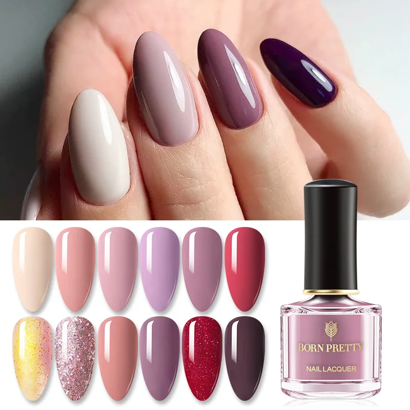 Набор лаков для ногтей BORN PRETTY 4 шт. Телесно-розовый набор дизайна цветные