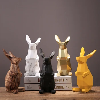 

EUROPEAN RESIN GEOMETRY LUCKY RABBIT ORNAMENTS DECOARATION OPENING HOUSEWARMING GIFTS HOME LIVINGROOM TABLE FURNISHINGS CRAFTS