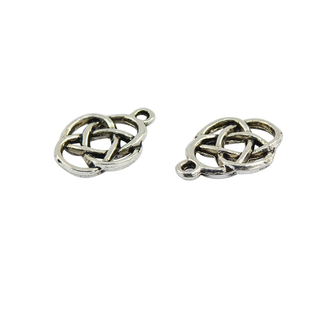 50 Pieces Tibetan silver color Knot Oval Shape Jewelry Making Charms Pendant DIY Craft Earring Bracelet