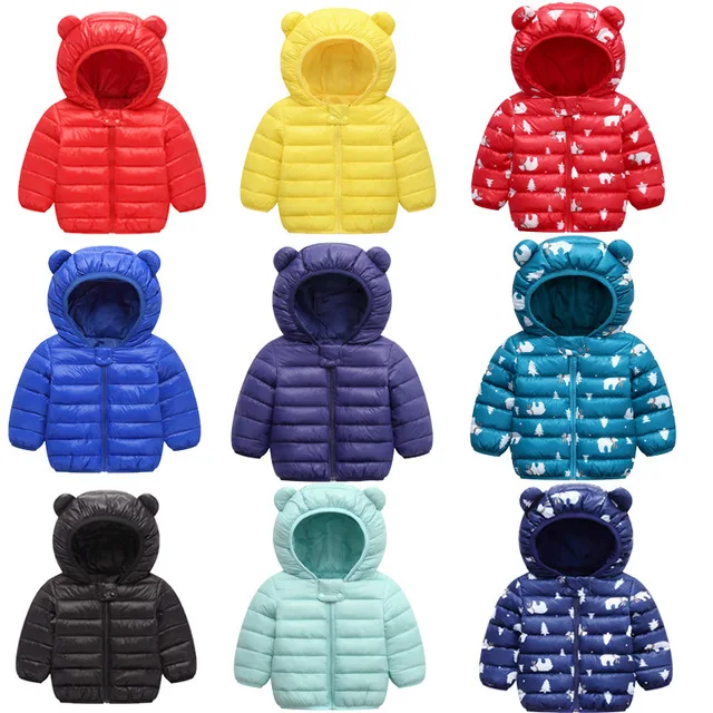 

Spring fall Light children winter jackets Kids cotton Down Coat Baby jacket for girls parka Outerwear Hoodies Boy Coat