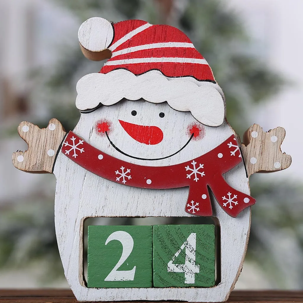 C Рождественский деревянный календарь, тканевый календарь с обратным отсчетом, календарь Санта Клауса, Рождественский Декор, Декоративный олень, орнамент FO11