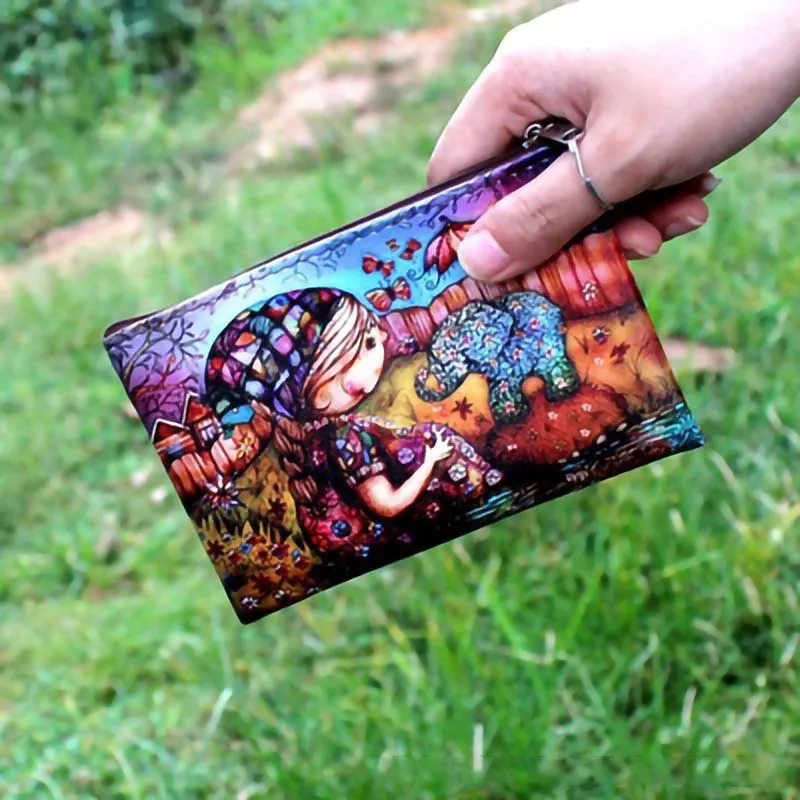 Сова Слон 3D кошелек для монет женский мультфильм нулевой кошелек Дамский клатч для монет кошелек женский на молнии Кошелек для монет сумка - Цвет: 1
