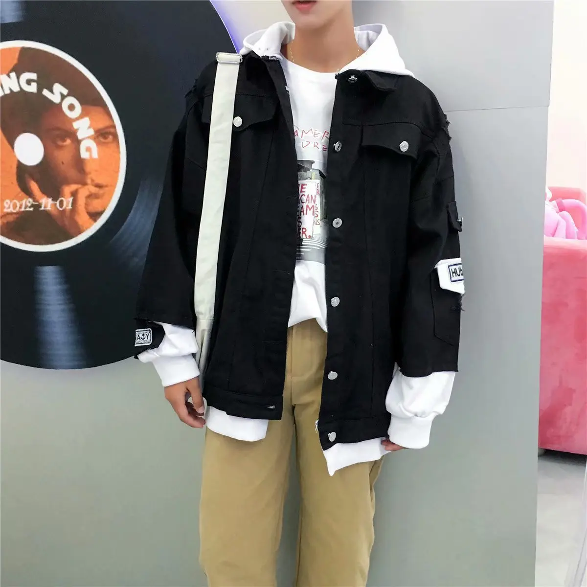 

2018 Autumn Casual Jeans Coat Men's Teenager Jacket Slim Fit Trend Cowboy MEN'S Outerwear