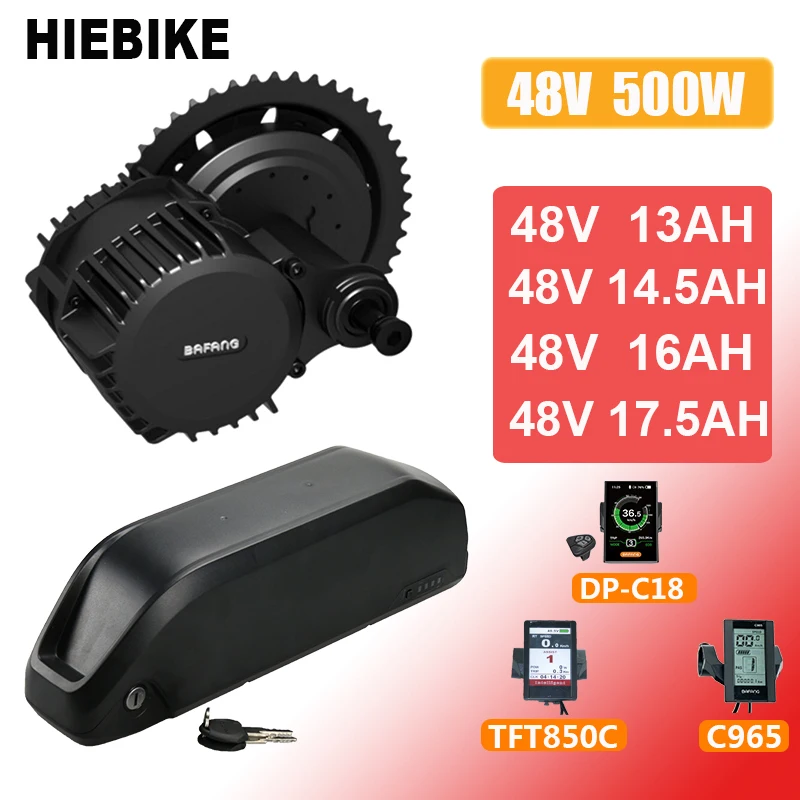 Bafang 500w 48v BBS02 комплект электрического велосипеда с батареей 48V 13/14.5/16/17.5AH набор для