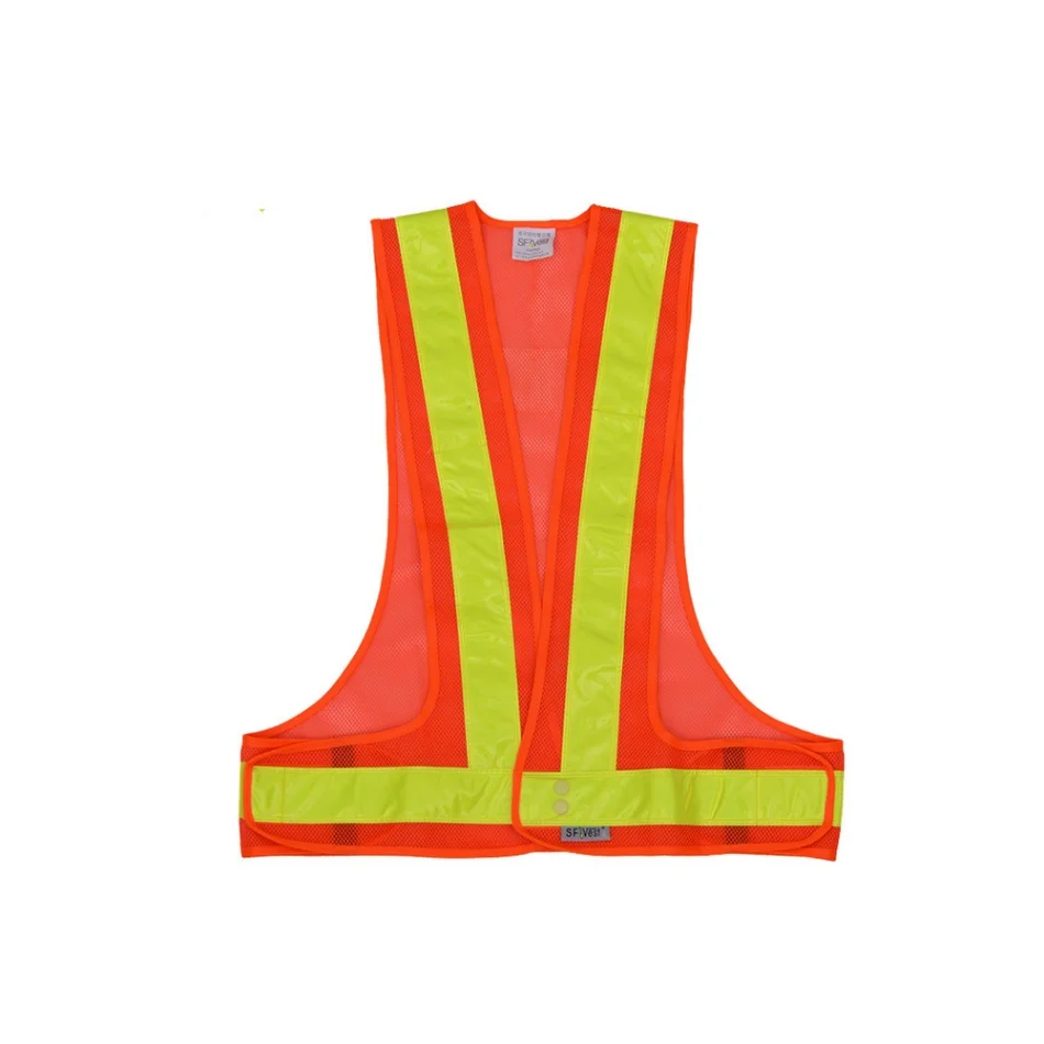 SFVest High Visibility Reflective Vest Reflective Safety Strap Vests Workwear Security Working Clothes Safety Waistcoat - Цвет: Orange
