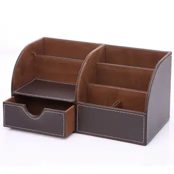 

7 Storage Compartments Multifunctional PU Leather Office Desk Organizer,Business Card/Pen/Pencil/Mobile Phone /Remote Control Ho