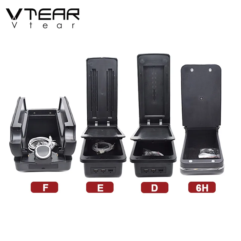 Vtear Auto Armrest Leather USB Arm Rest Storage Box Center Console Cushion Interior Car-Styling Accessories Parts For Kia Pegas images - 6