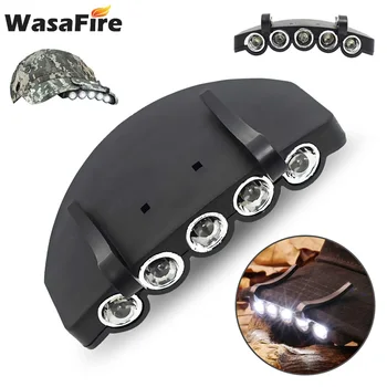 

Super Bright 5 LED Mini Cap Light Headlight Waterproof Headlamp Flashlight Head Cap Hat Light Clip On Light For Fishing